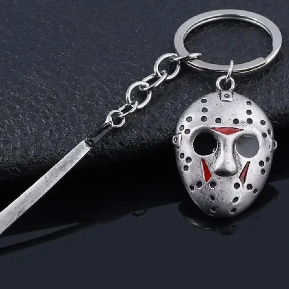 Men’s Jason Vorhees Silver Pendant Bag Charm Keychain